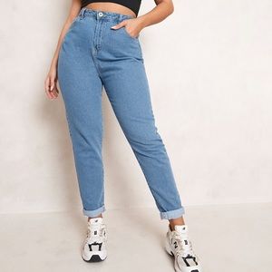 Plus sized high waisted mom jeans